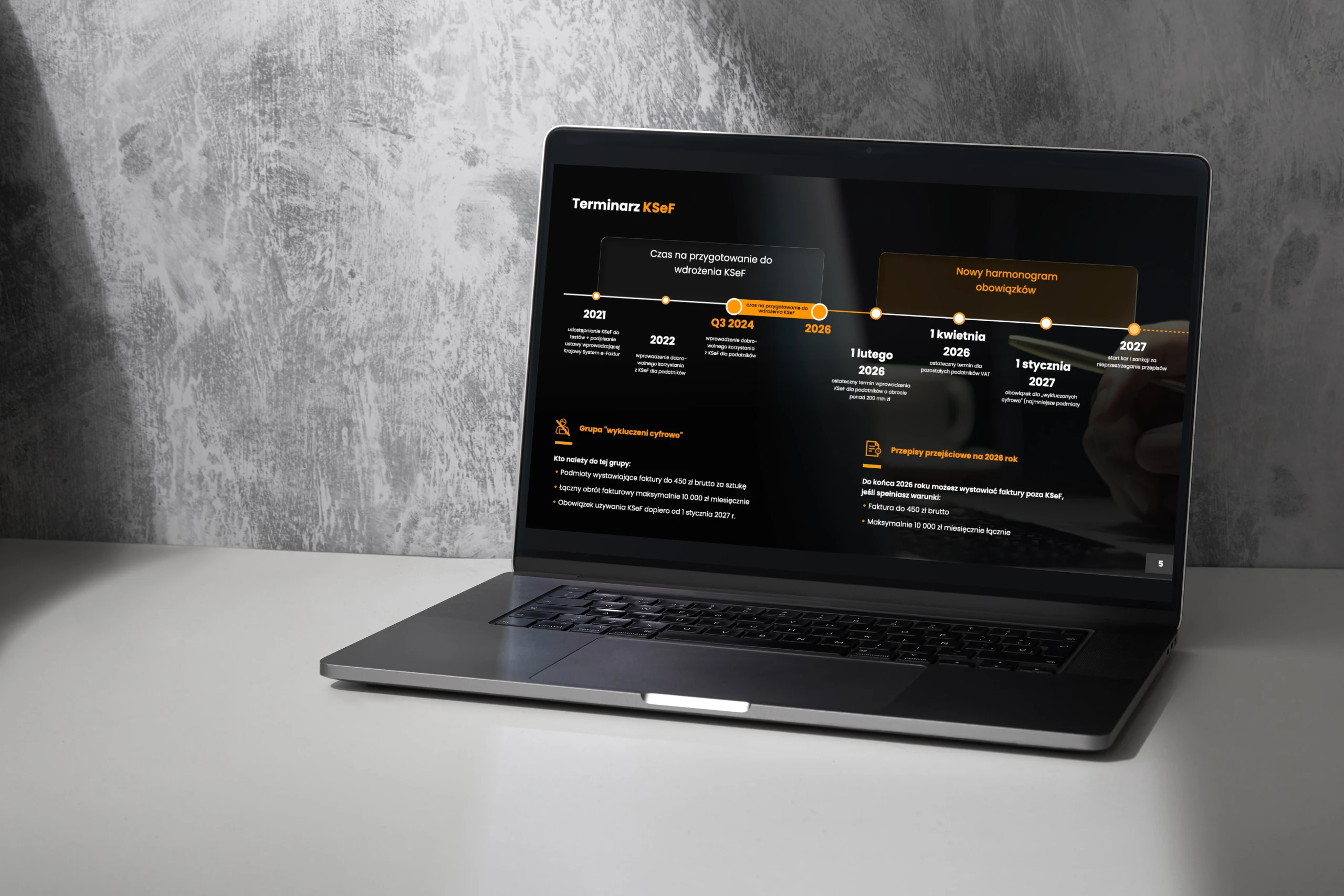 strona obrazująca zawartość poradnika KSeF